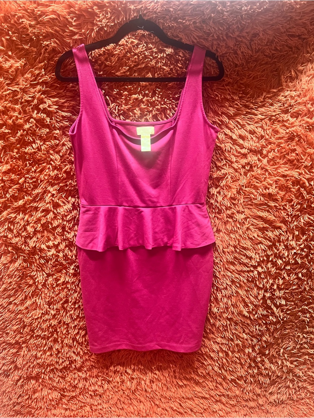 Miss Tina by Tina Knowles Sleeveless Peplum Mini Dress in Bright Pink Size 10
